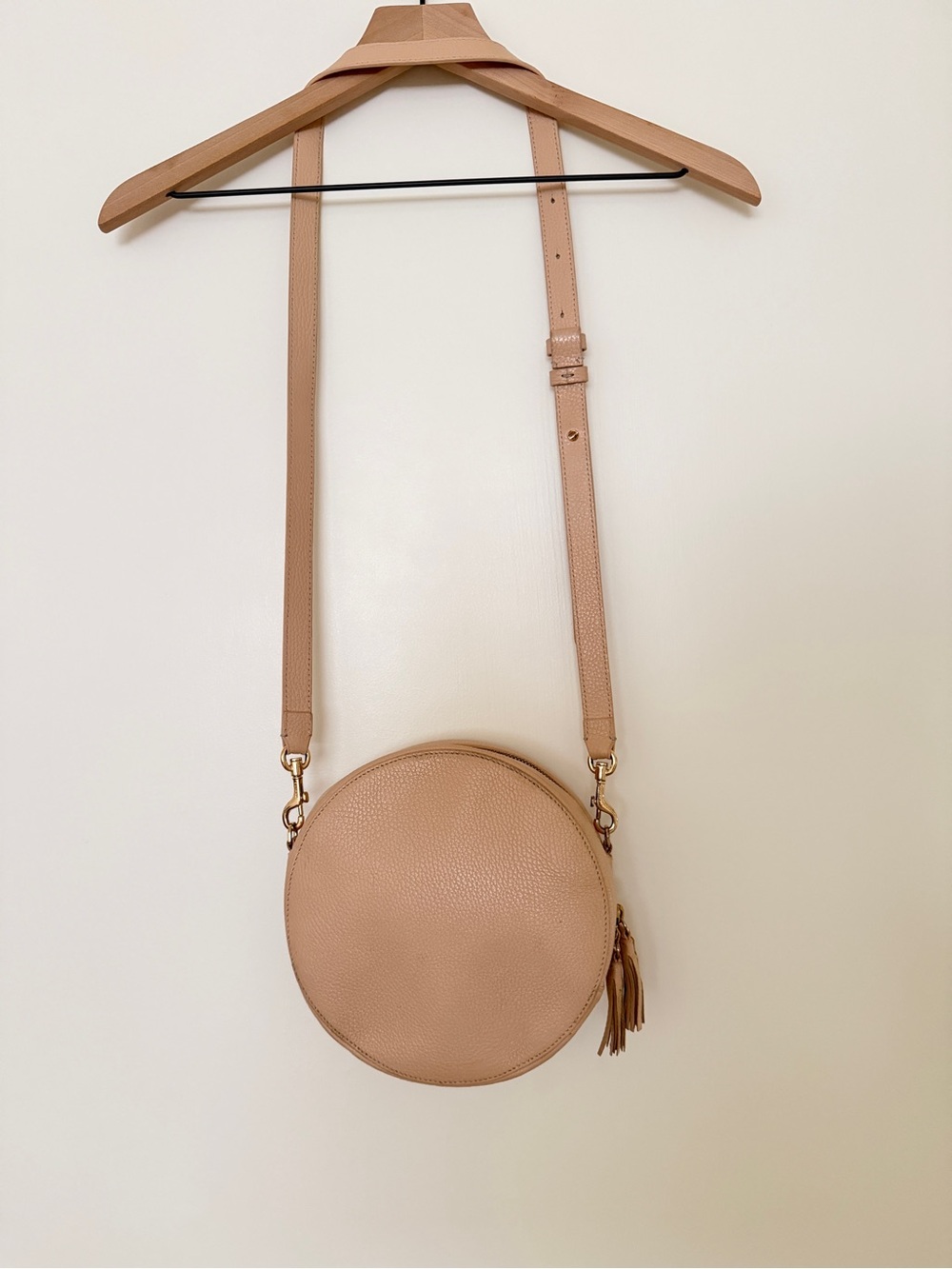Cuyana circle bag in blush pebbled leather - Picture 3 of 8